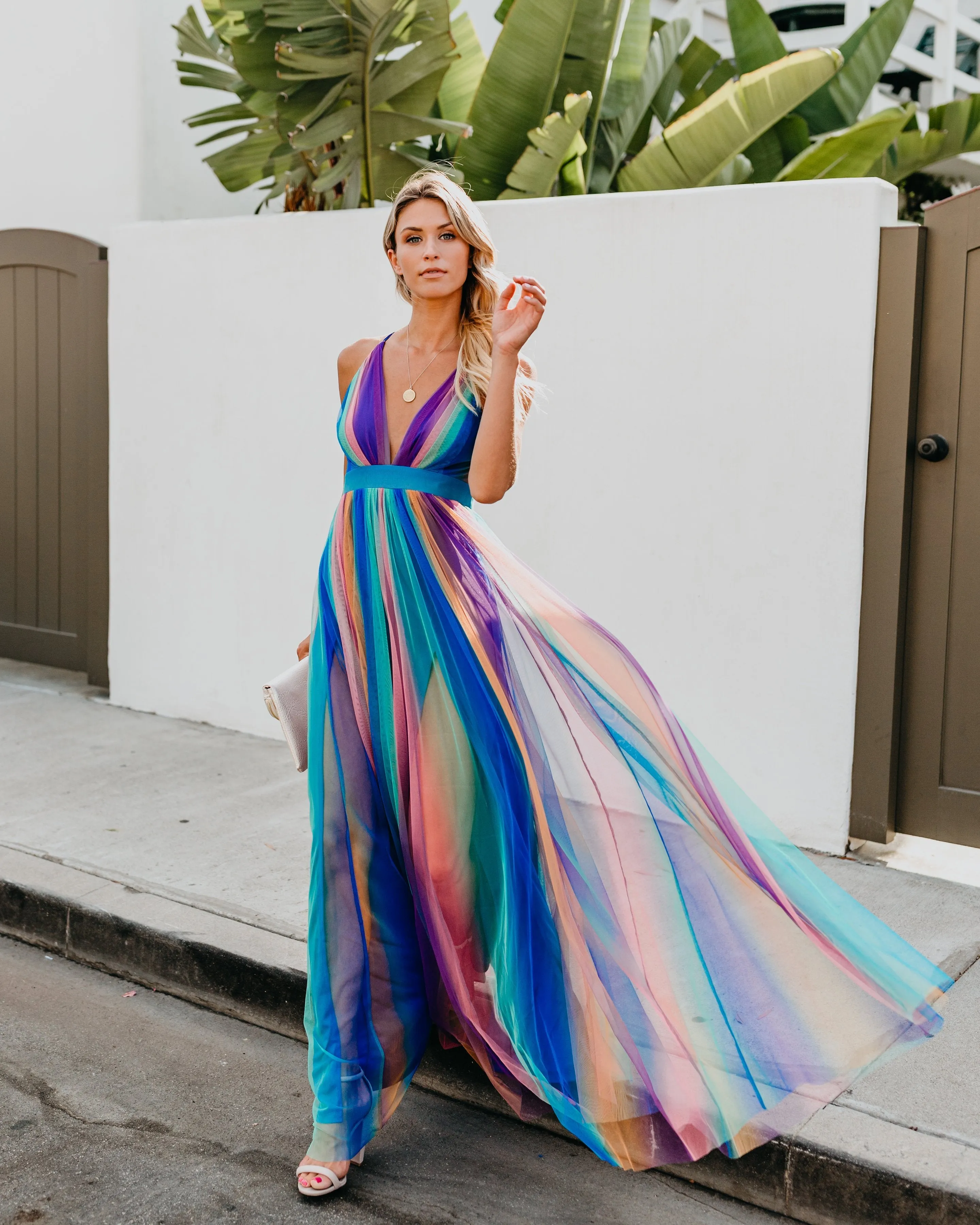 Sugar Plum Striped Maxi Dress