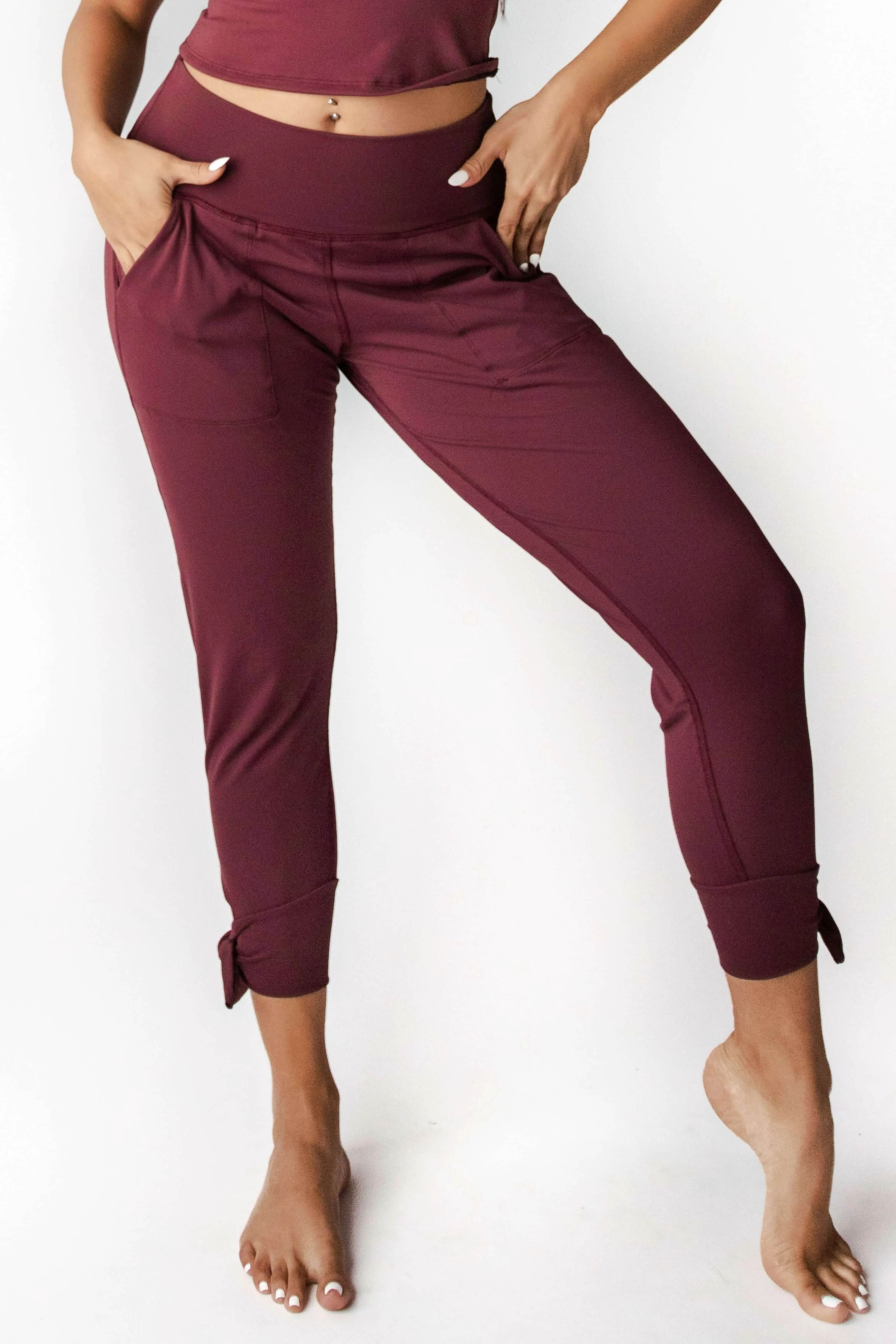 Sunday Jogger in Maroon by Yoga Democracy