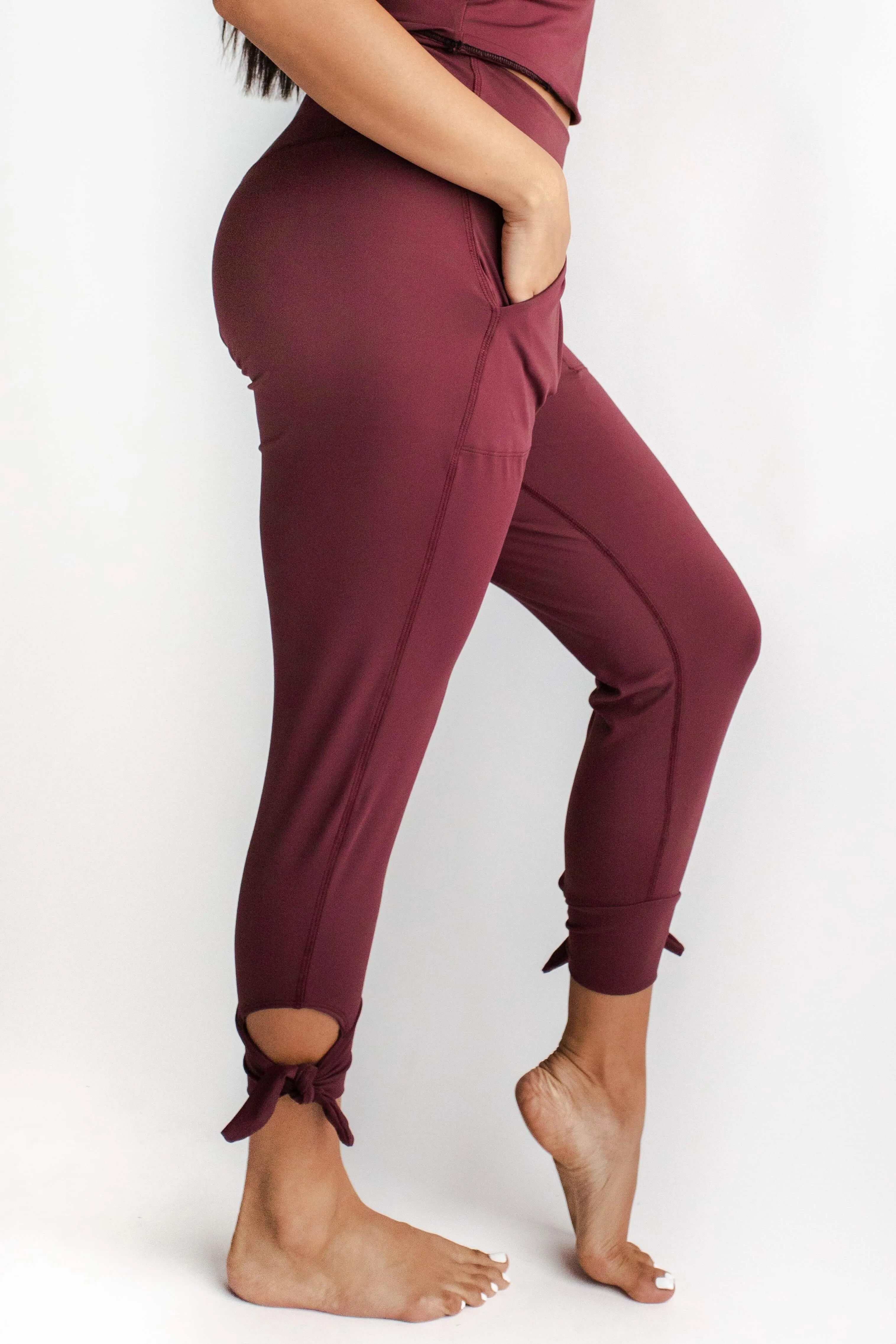 Sunday Jogger in Maroon by Yoga Democracy