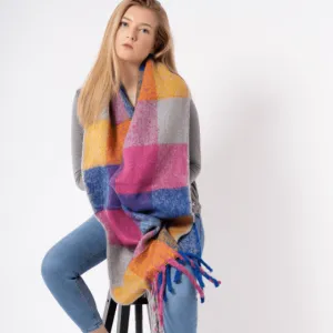 Tartan Scarf Multi Pastel