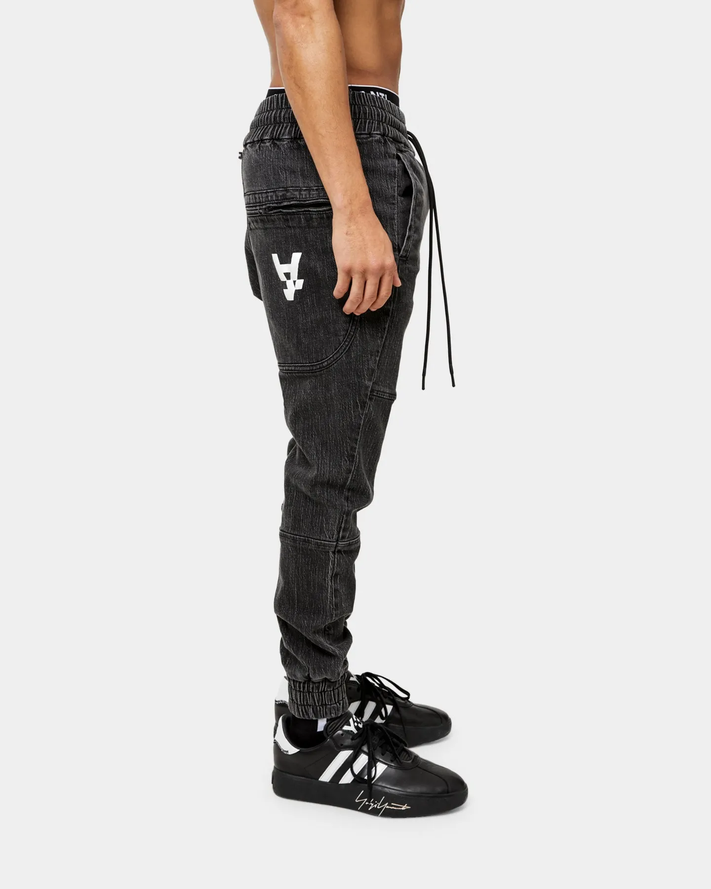 The Anti Order Denim Component Joggers Stone Wash Black