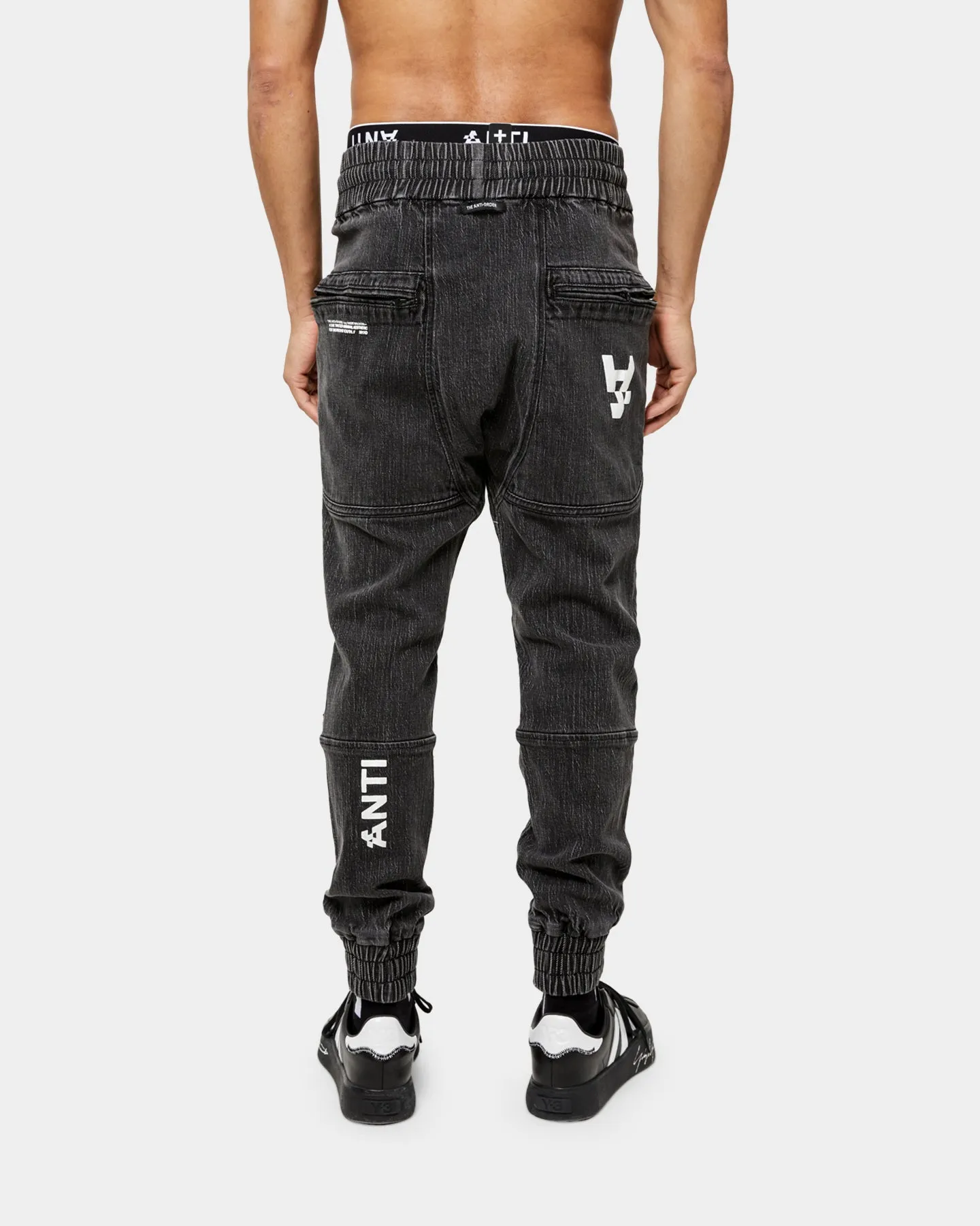 The Anti Order Denim Component Joggers Stone Wash Black