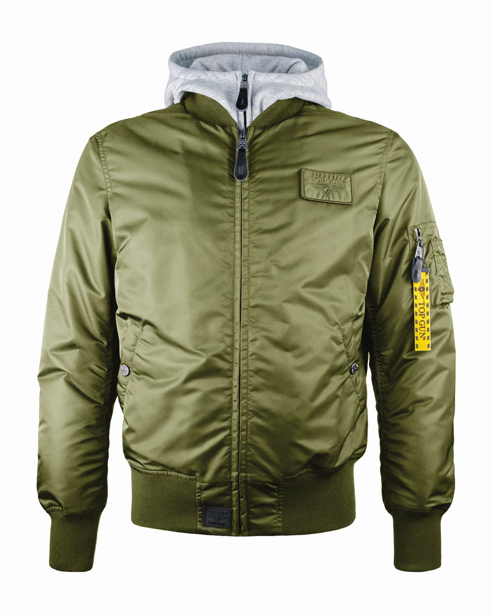 TOP GUN® MA-1 NYLON BOMBER JACKET WITH REMOVABLE HOOD