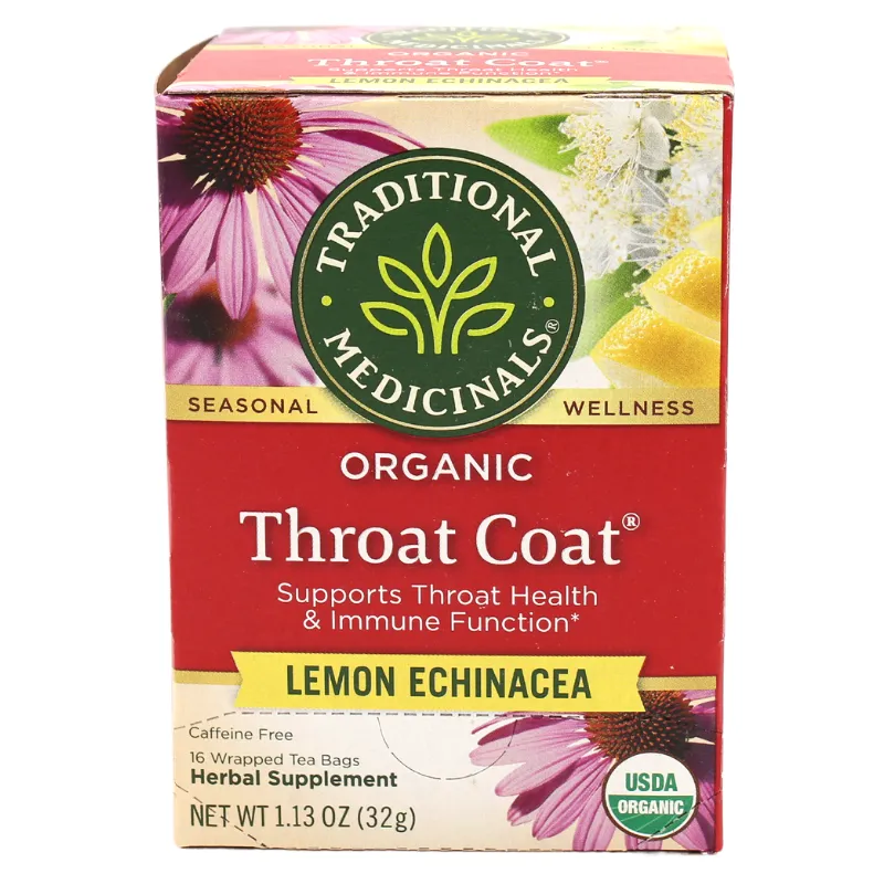 Traditional Medicinals Organic Throat Coat Lemon Echinacea 16ct