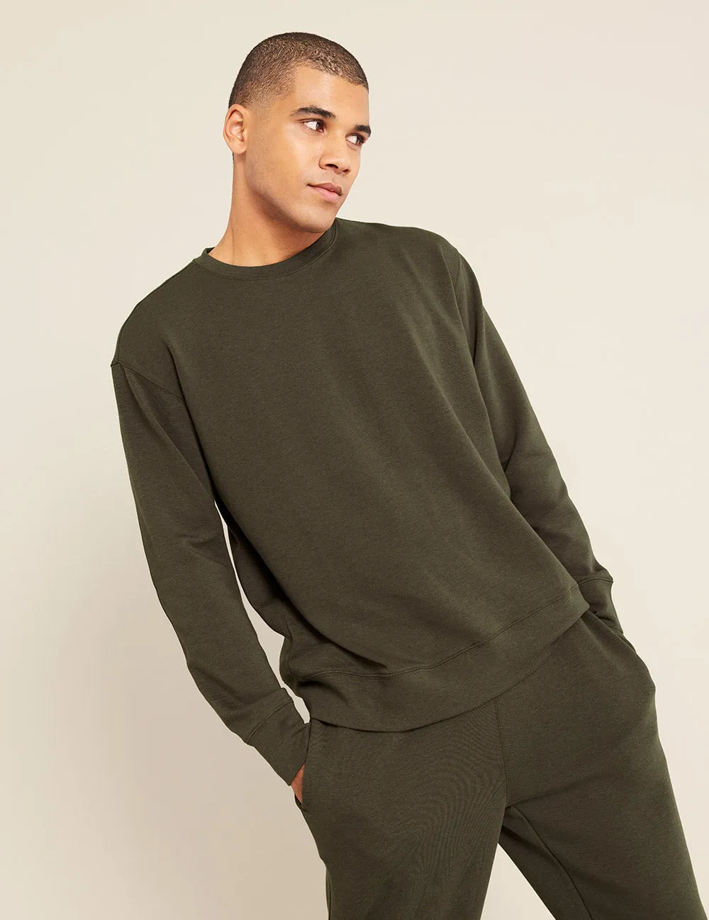 Unisex Crew Neck Sweater - Dark Olive