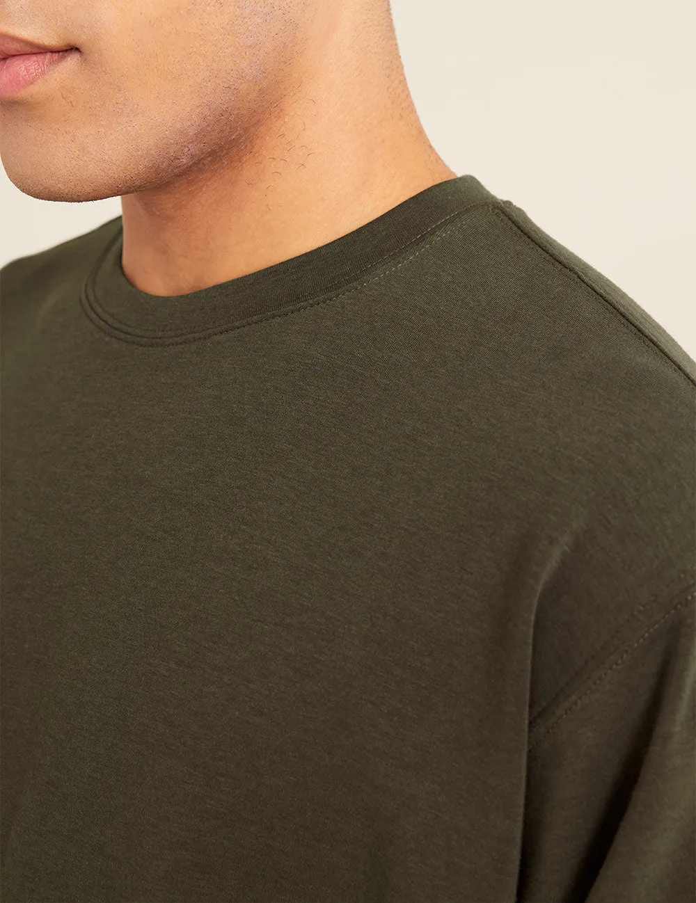 Unisex Crew Neck Sweater - Dark Olive