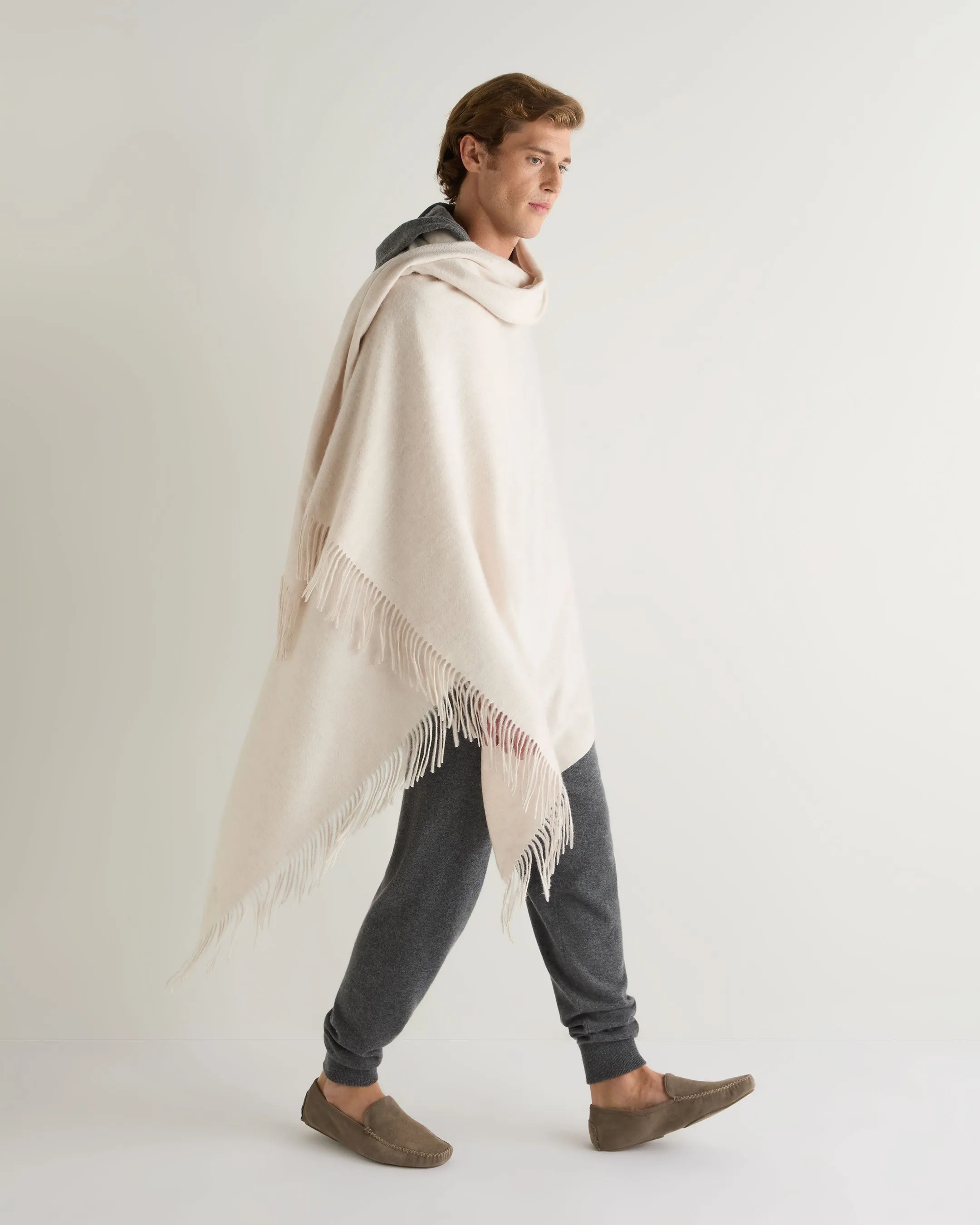 Unisex Woven Cashmere Blanket Frost White