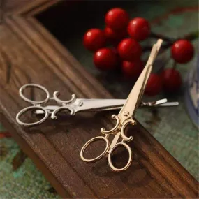 Vintage Victorian Scissors Hair Clip Barrette For Woman