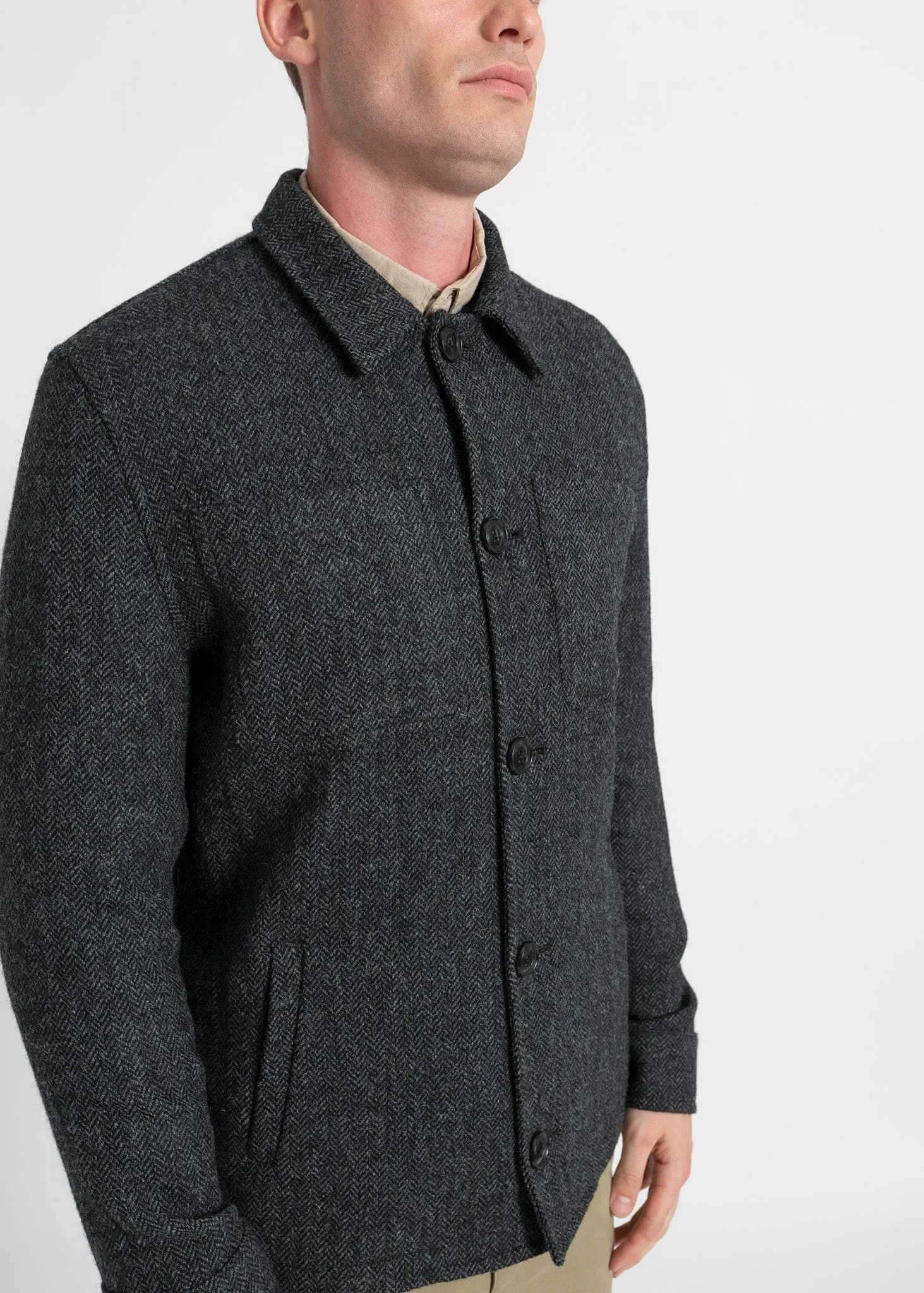 Walter Jacket Herringbone Charcoal