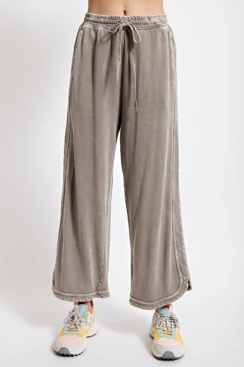 Washed Wide Leg Pants by Easel - Mocha