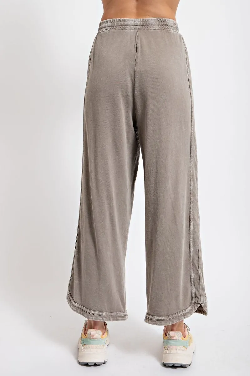 Washed Wide Leg Pants by Easel - Mocha