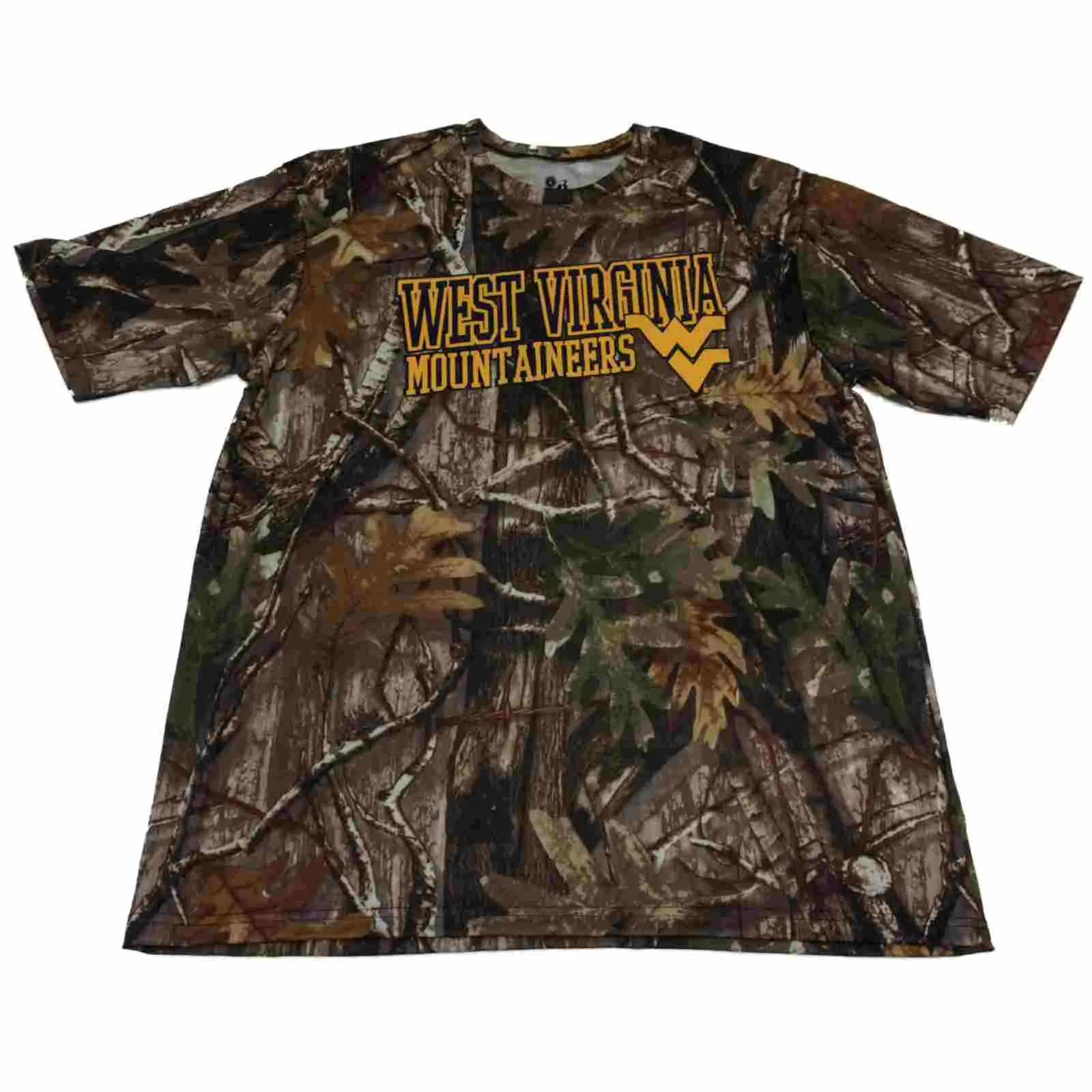 West Virigina Mountaineers Badger Sport Camo Short Sleeve Crew Neck T-Shirt (L)