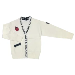 White Emoji Long Cardigan