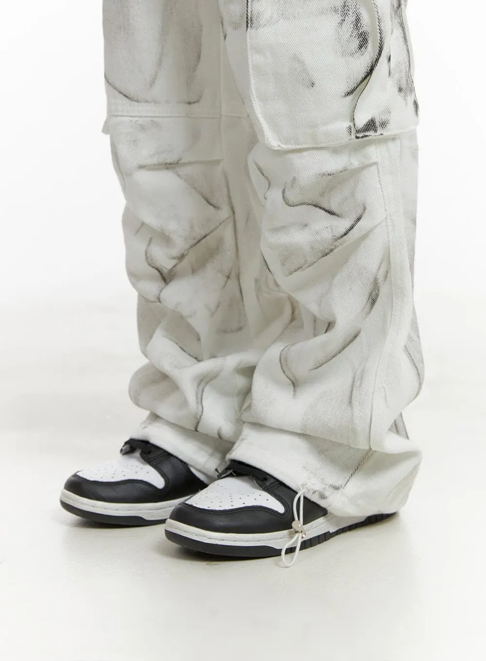 Wide Fit Pintuck String Cargo Pants CA426