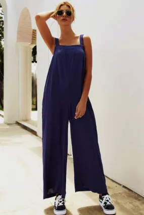 Wide Strap Wide Leg Jumpsuit