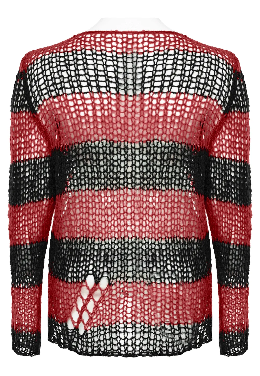 Women Gothic Striped Mohair Pullover Sweater