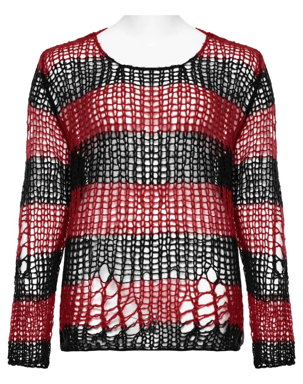 Women Gothic Striped Mohair Pullover Sweater