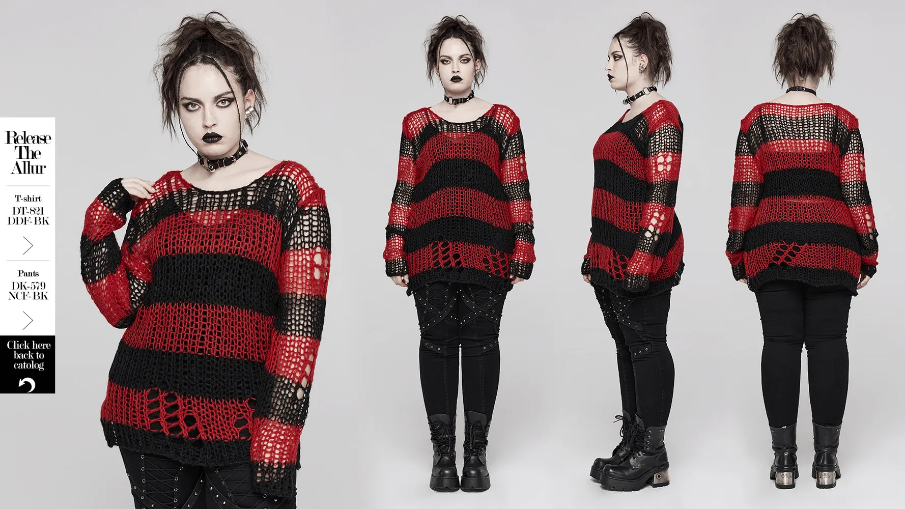 Women Gothic Striped Mohair Pullover Sweater