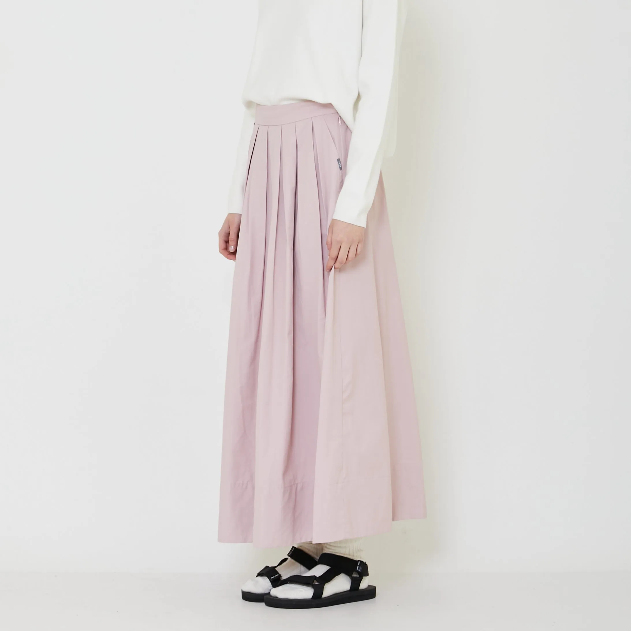 Women Nylon Maxi Skirt - Dusty Purple - SW2401013A