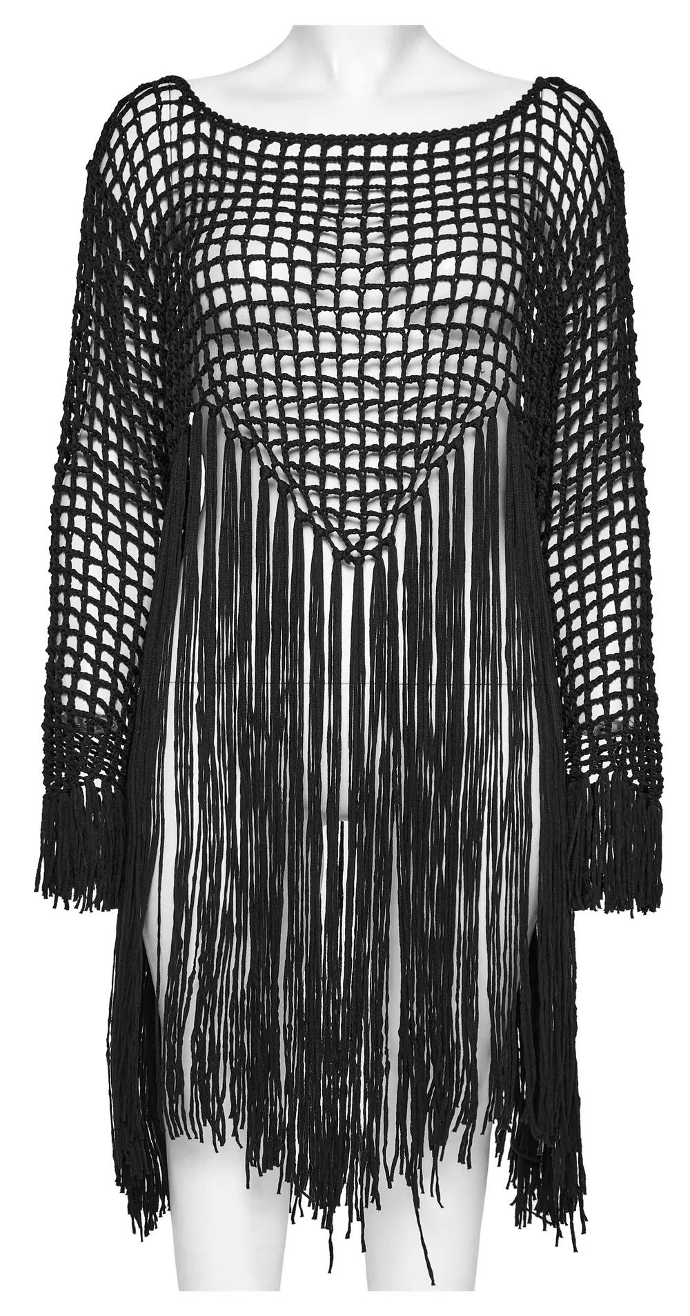 Women's Gothic Tassel Knit Hollow Out Sweater