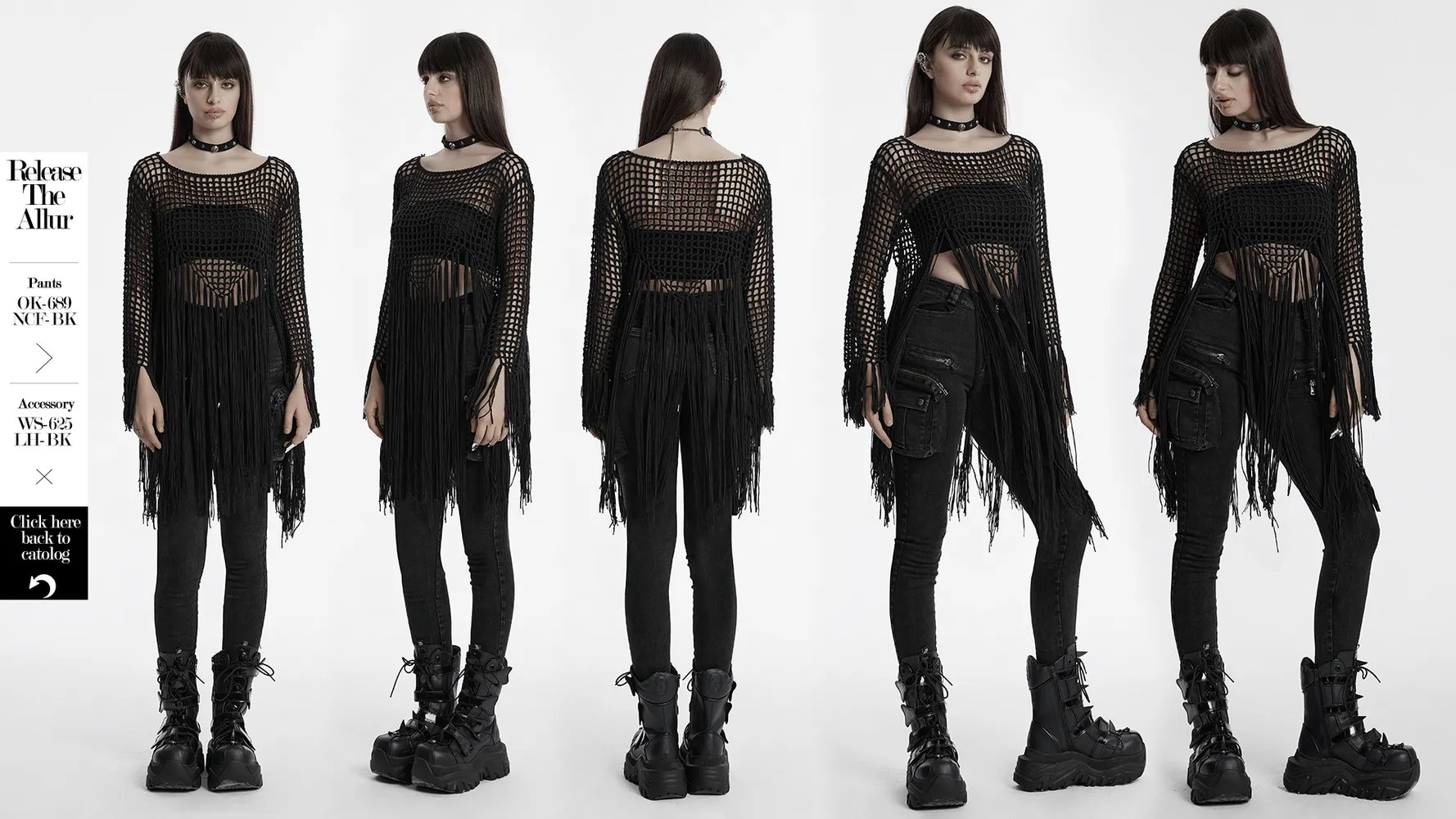 Women's Gothic Tassel Knit Hollow Out Sweater