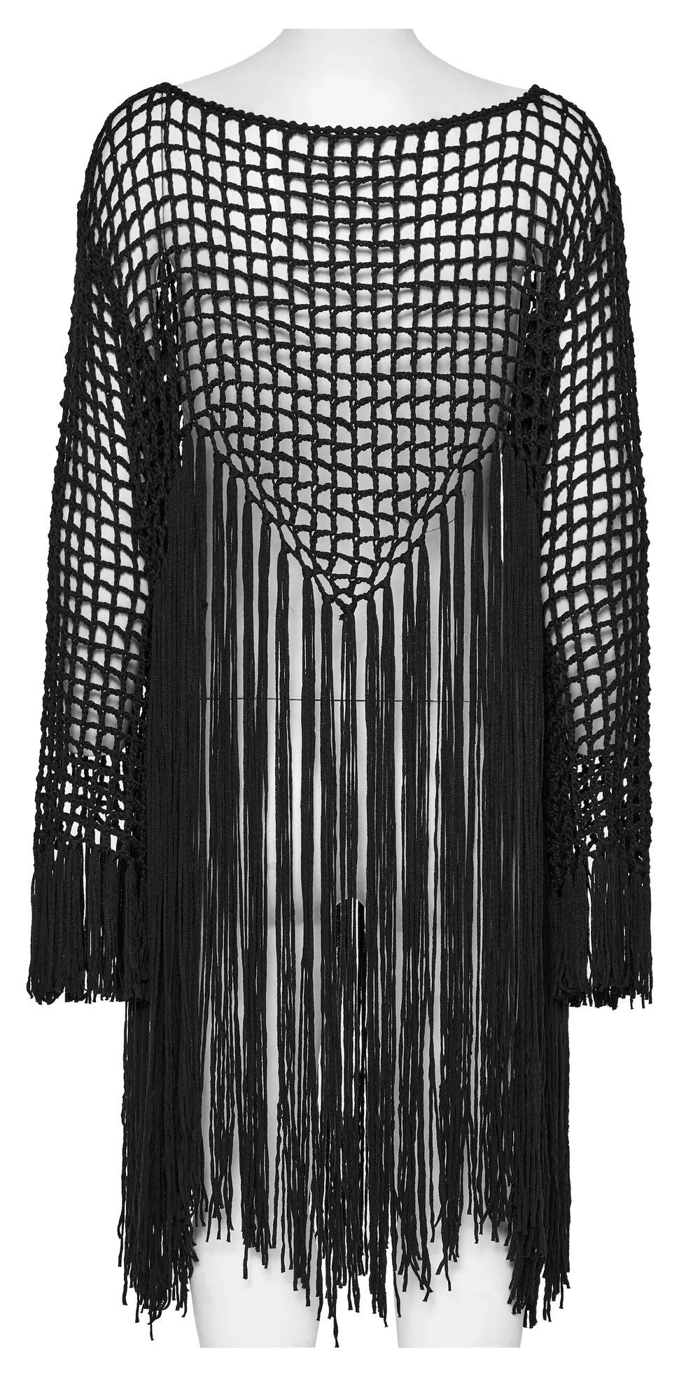 Women's Gothic Tassel Knit Hollow Out Sweater